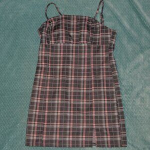 Love Tree | Bodycon Plaid Slip Mini Dress Pink & Black